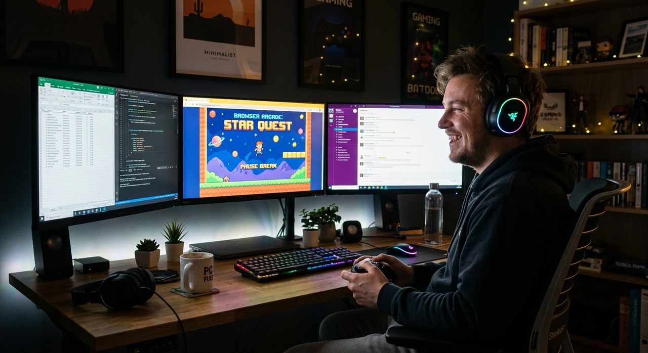 Taking Mental Breaks With Browser Games During Long PC Sessions